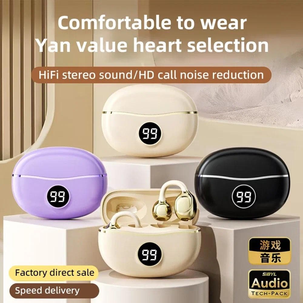 Fones De Ouvido Sem Fio Fone Bluetooth Com Microfone Handsfree Cancelamento Ruído Clipe Música Esportes Jogos Earplug