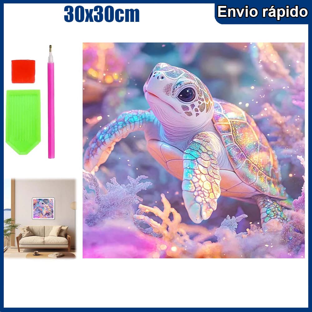 30x30cm tartaruga colorida Pintura Diamante 5D Pintura de Diamante Kits De Pintura Diamante Para Adultos Quadrado
