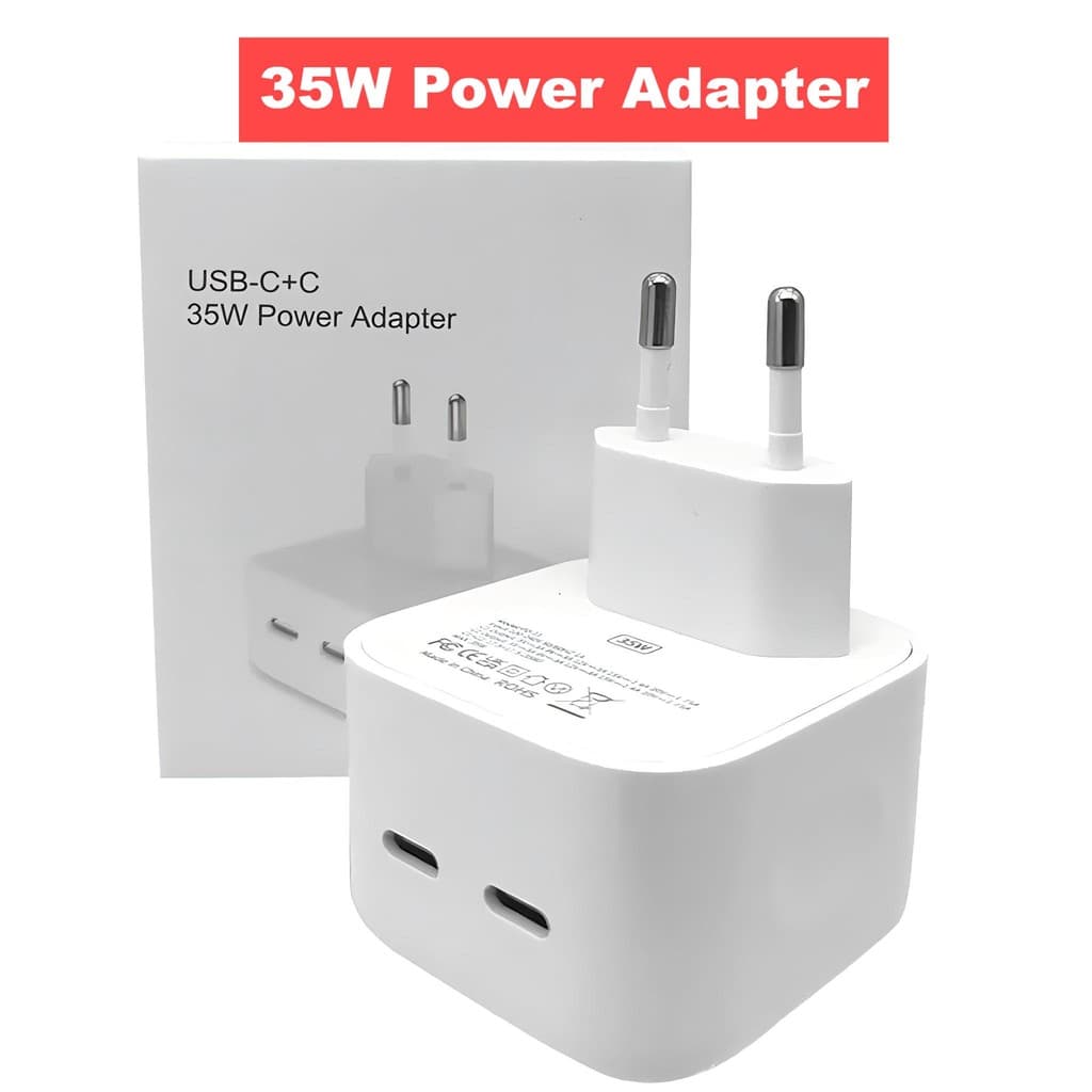 Carregador PD Duplo De 35W Adaptador USB C＋C Carregamento Rápido Para  iPhone