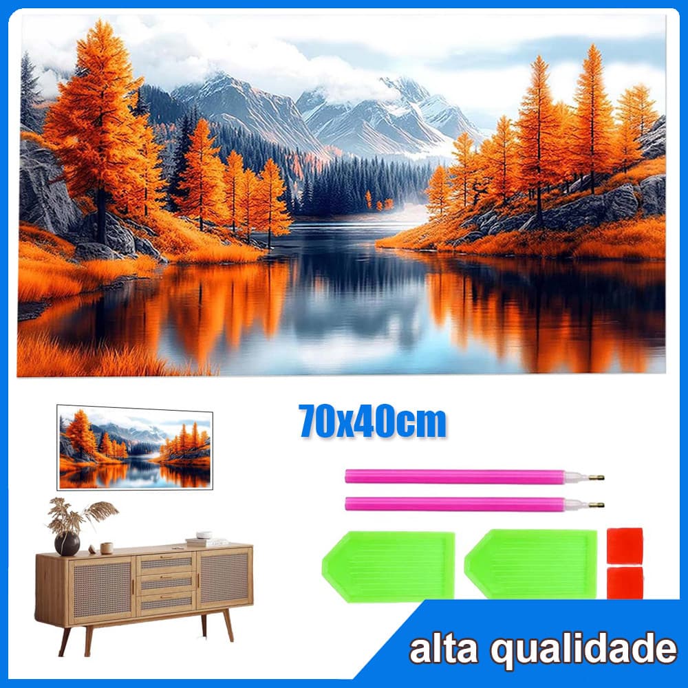 70x40cm Montanha Florestal Quadrado Pintura Diamante 5D Pintura de Diamante Pintura Com Diamante A Óleo DIY Pintad