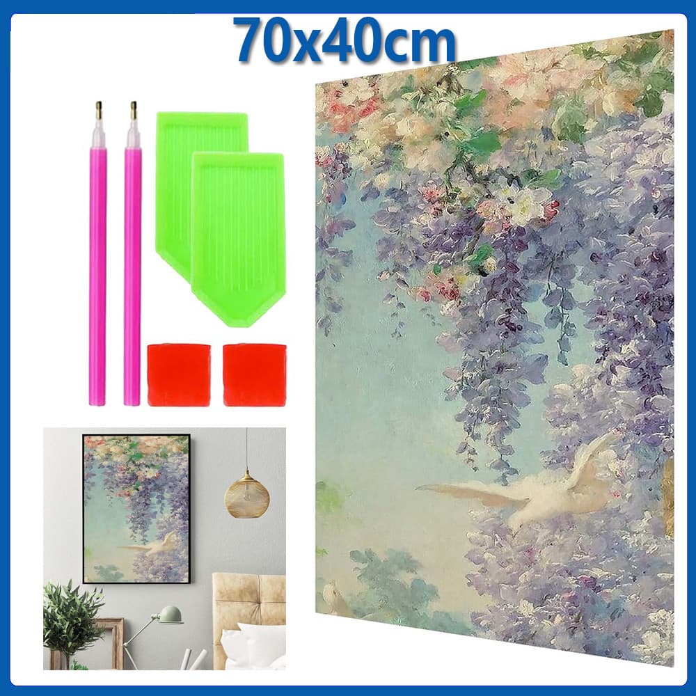 70x40cm pomba branca Pintura Diamante 5D Pintura de Diamante Conjunto De Pintura Com Diamante Conto De Quadrado 5D Kits