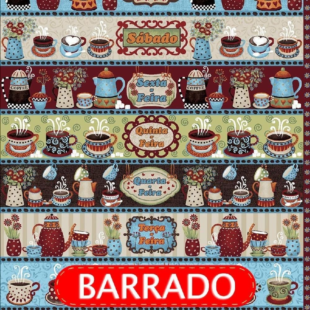 Tecido Estampado para Patchwork - Semaninha Café House Cor 2153 (0,60x1,50)