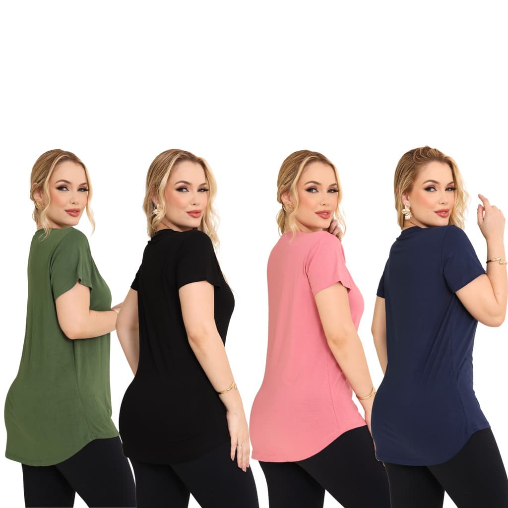 4 Camisetas Legging Tapa Bumbum Feminina Fitness Compridas