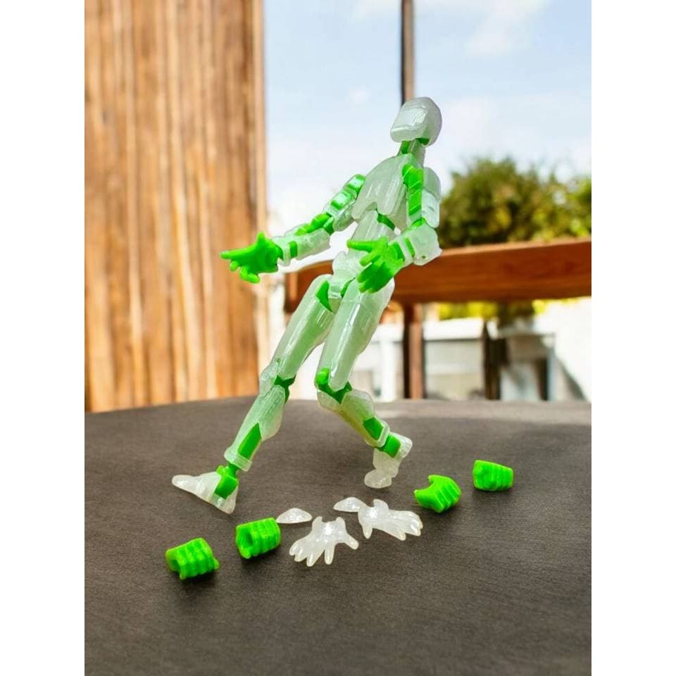 Boneco 100% Articulado Dummy 13 Figura de Ação Brinquedo Manequim Presente Infantil 14cm Transparente..  DESMONTADO