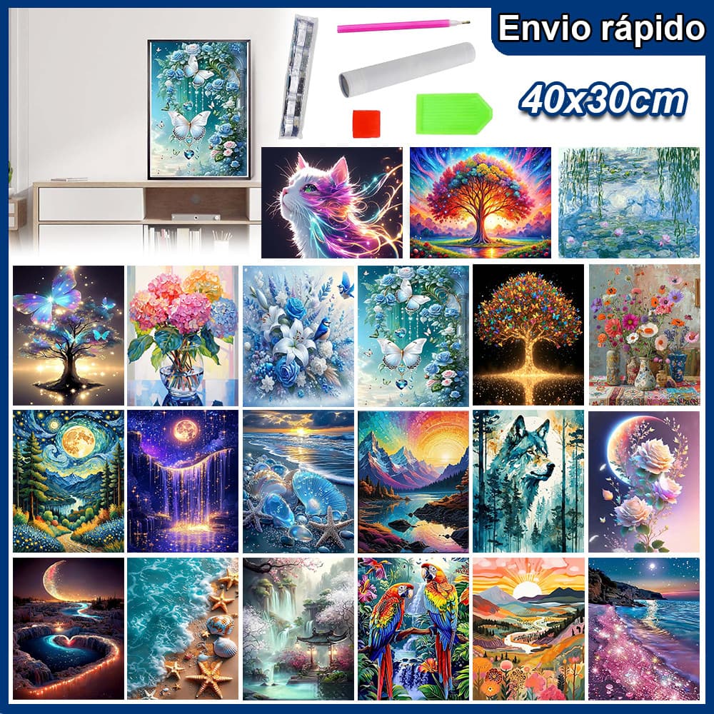 Pintura Diamante 5D Pintura de Diamante Kits De Pintura Diamante Para Adultos quadrado 40x30cm