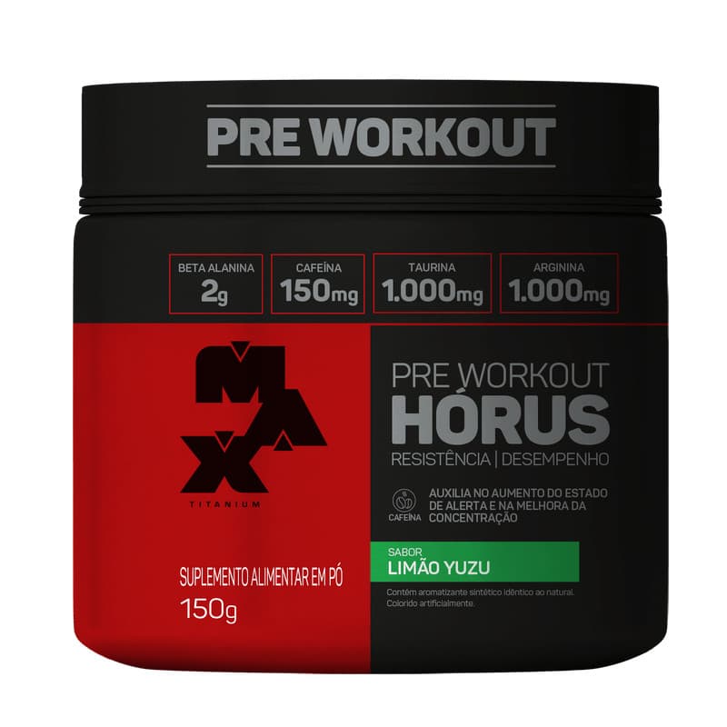 Pré-Treino Horus - 150g  (Energia e Disposição) Max Titanium Suplementos