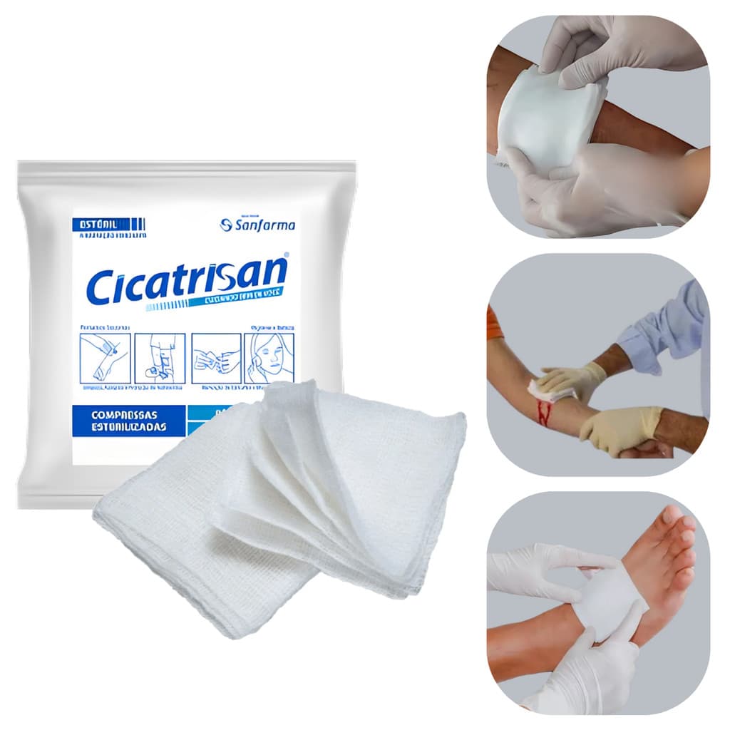 Kit Compressa Não Aderente Altamente Absorvente 7,5x7,5 Cm Esteríl Cicatrizan