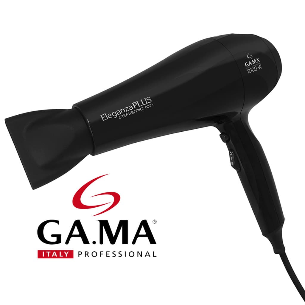 Secador De Cabelo Gama Italy Eleganza Plus Ceramic Ion 2100w Preto | Motor Ac Profissional | Tecnologia Antifrizz