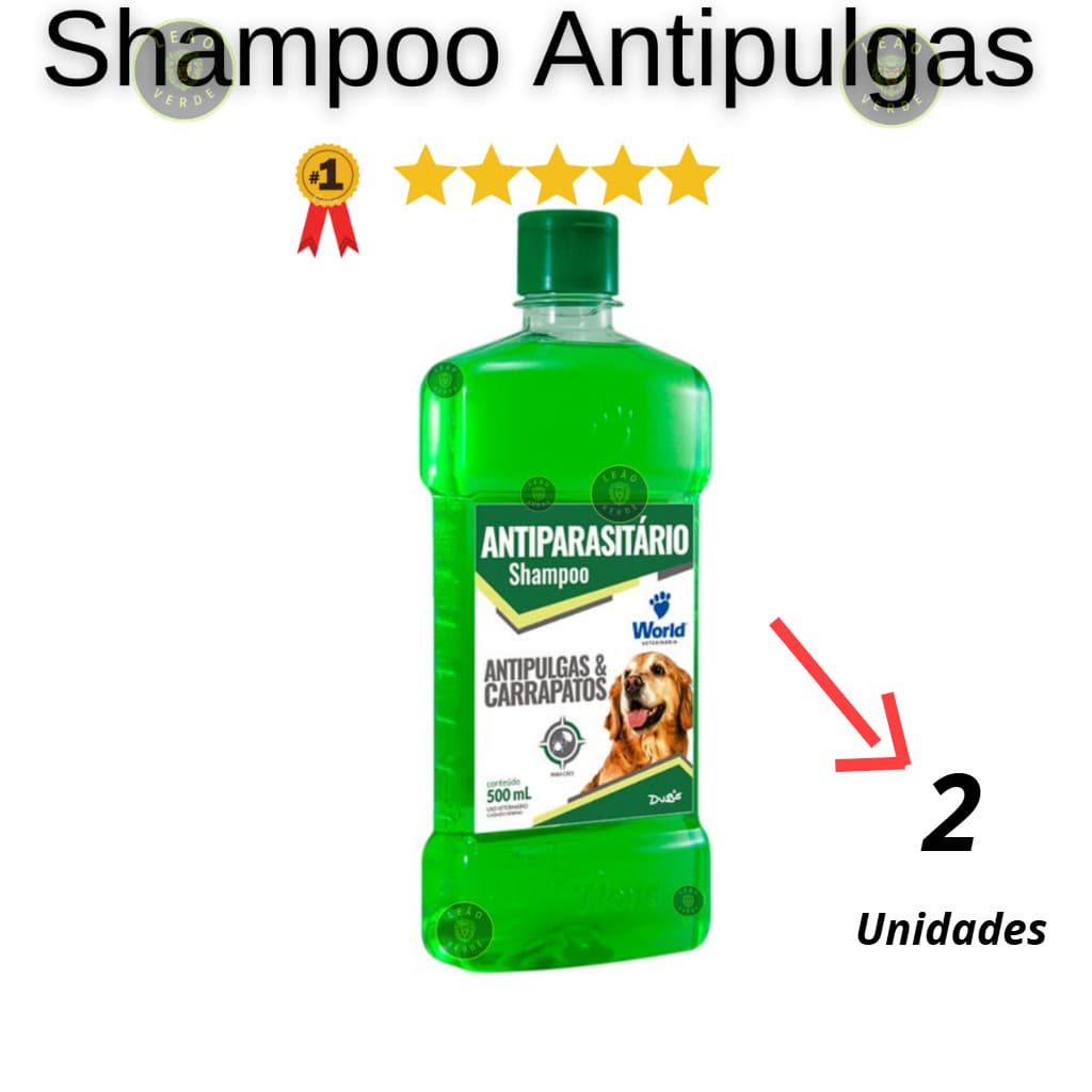 Kit 2 Shampoo Antipulgas e Carrapatos Para Cachorro Dugs para Cães 500ml