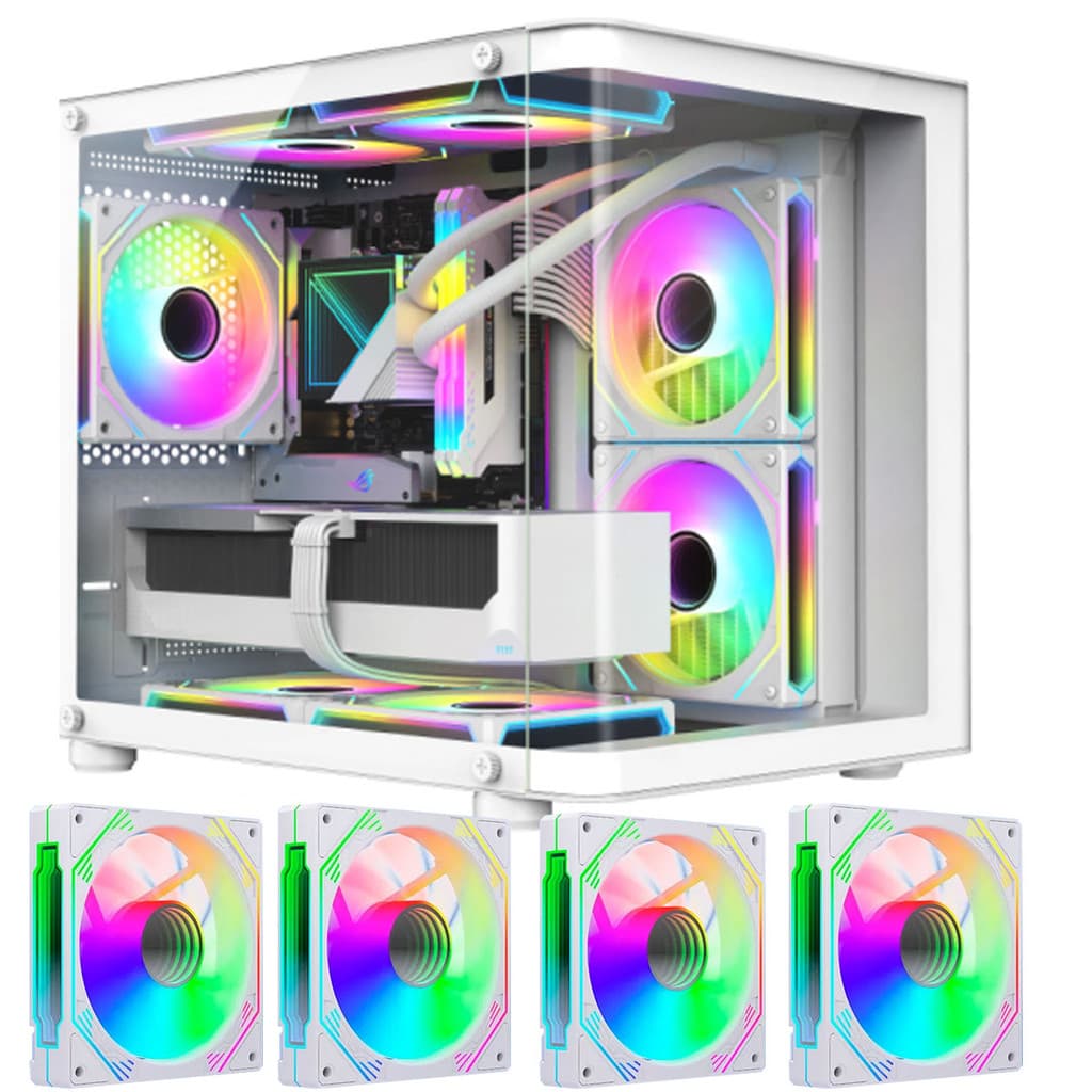 Gabinete Gamer Frontal em Vidro Curvado c/ 4 Fans RGB GB1799 COM CONTROLADORA EMBUTIDA