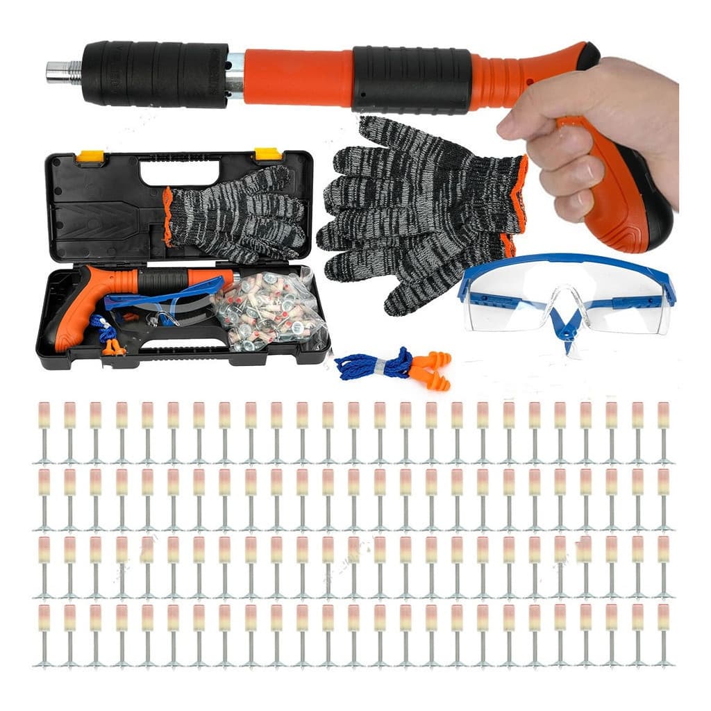 Pistola de Fixação Ação Direta  Finca Pino Kit Completo Profissional 100 Pregos Finca Pino Inclusos PRONTA ENTREGA