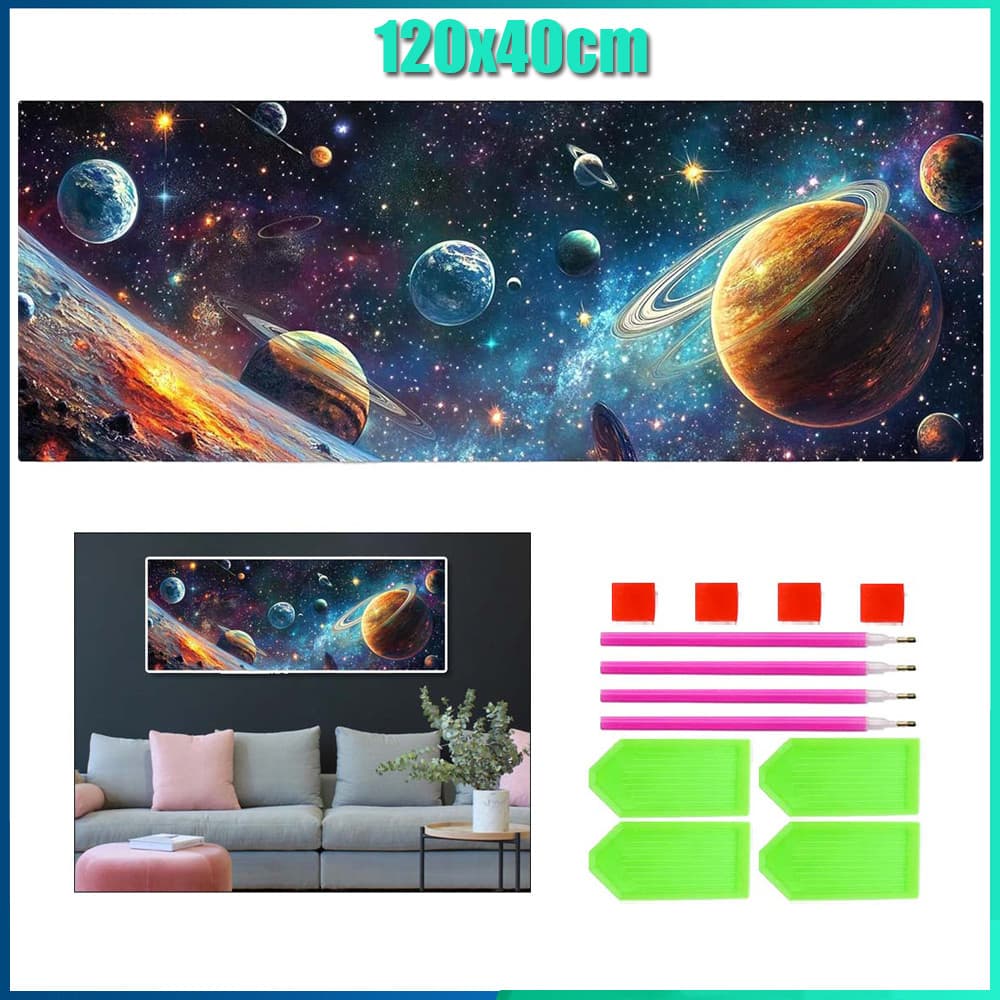 Redondo Pintura Diamante 5D Pintura de Diamante Pintura DIY 5D Diamante 120x40cm Universo