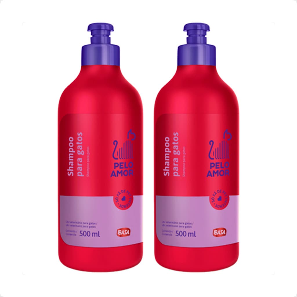 Kit 2 Shampoo Pelo Amor Ibasa para Gatos - 500ml