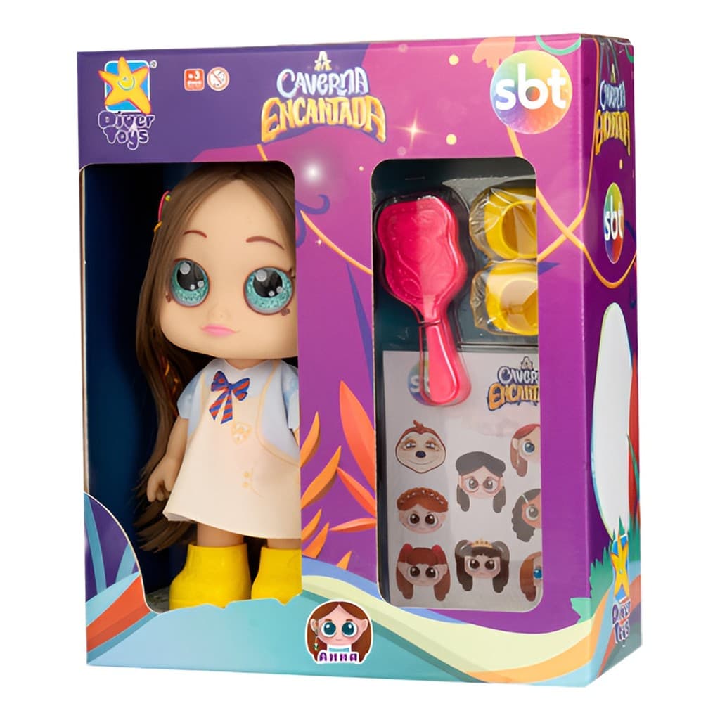 Boneca Ana Caverna Encantada Diver Toys Articulada Acessório