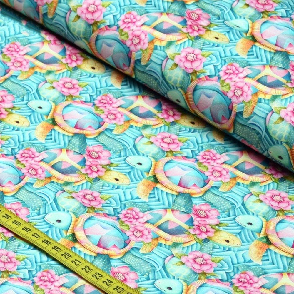 Tecido Estampado Para Patchwork - Tropi : Tartarugas (0,50x1,50)