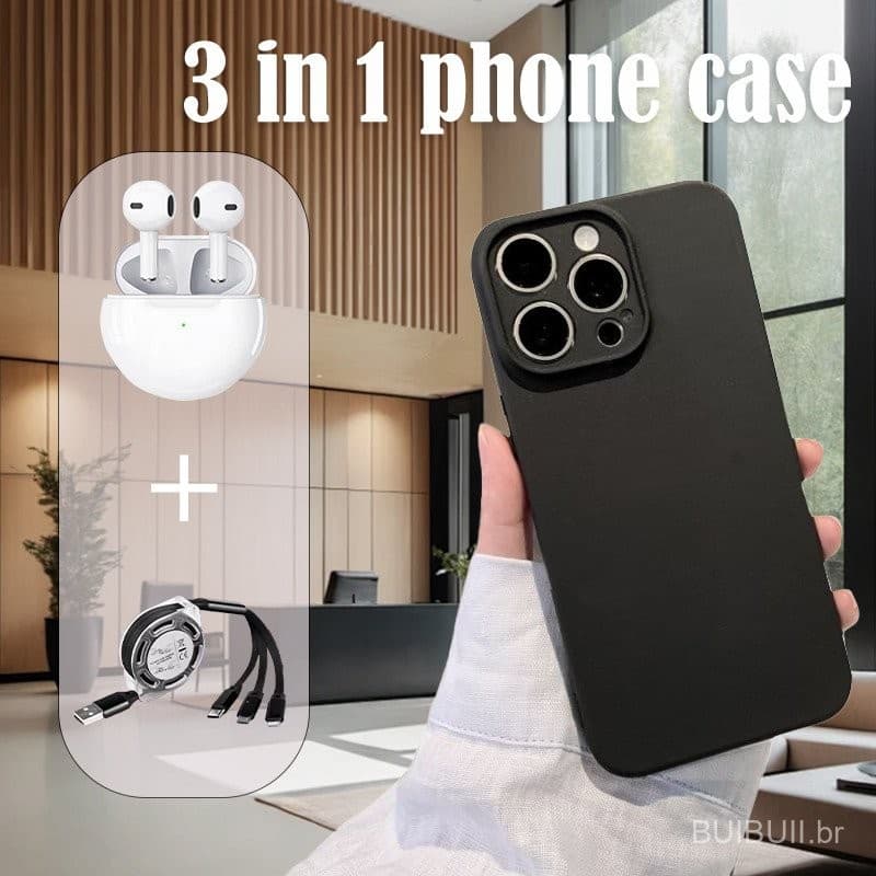 3 em 1 Capa Protetora para Celular Capa Protetora Adequada para iPhone Celular 0031 IJVI