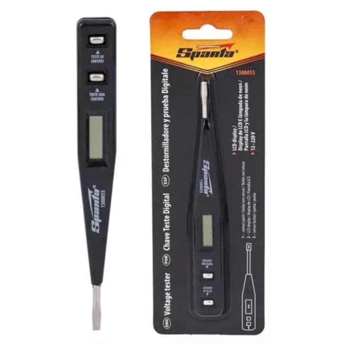 Kit 3 Chave Teste digital 12v-220v Caneta Voltagem Corrente Com display - Sparta 1308055