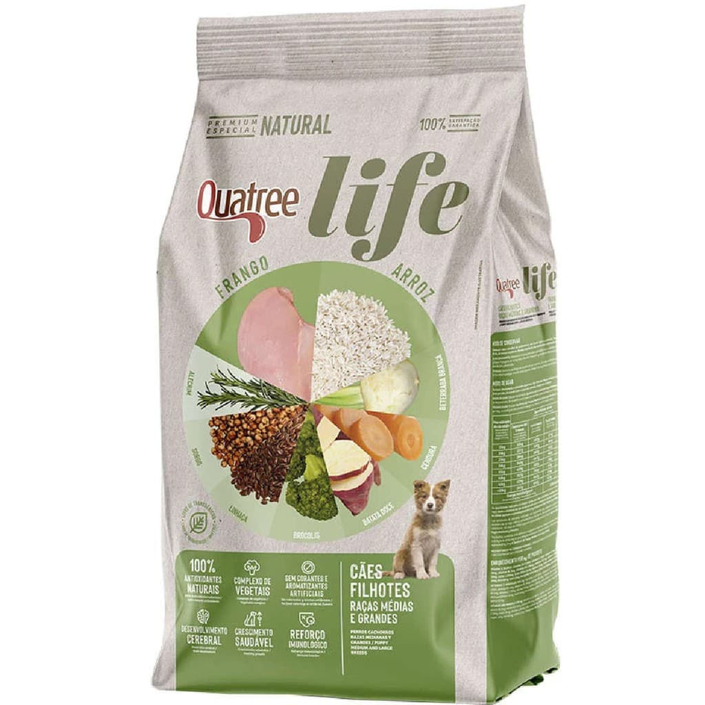 Ração Quatree Life Cães Filhotes Raças Médias/ Grandes 15kg