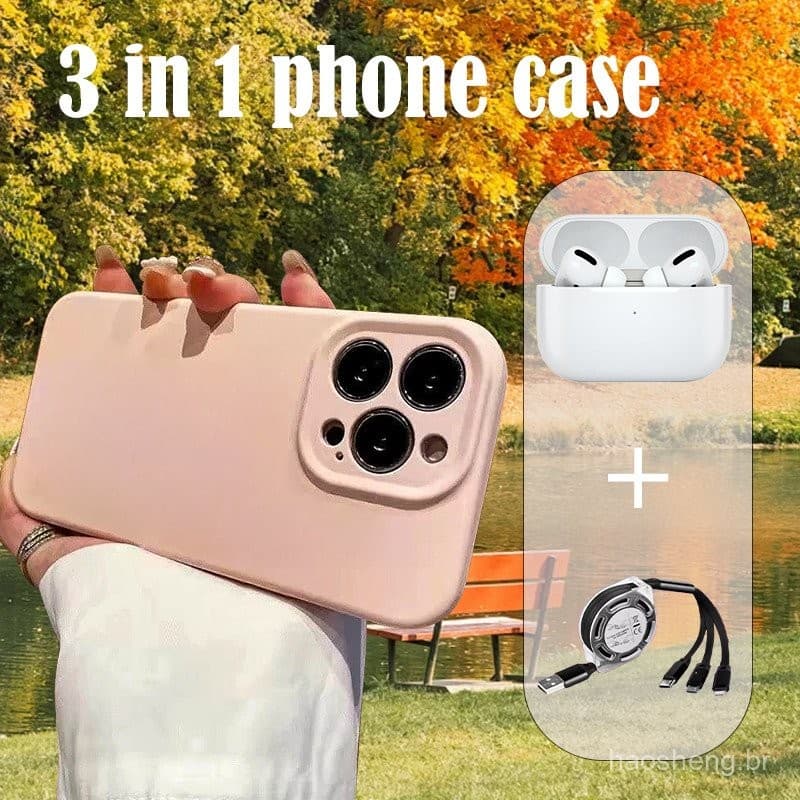 3 em 1 Capa Protetora para Celular Capa Protetora para iPhone Celular 0031 16LC