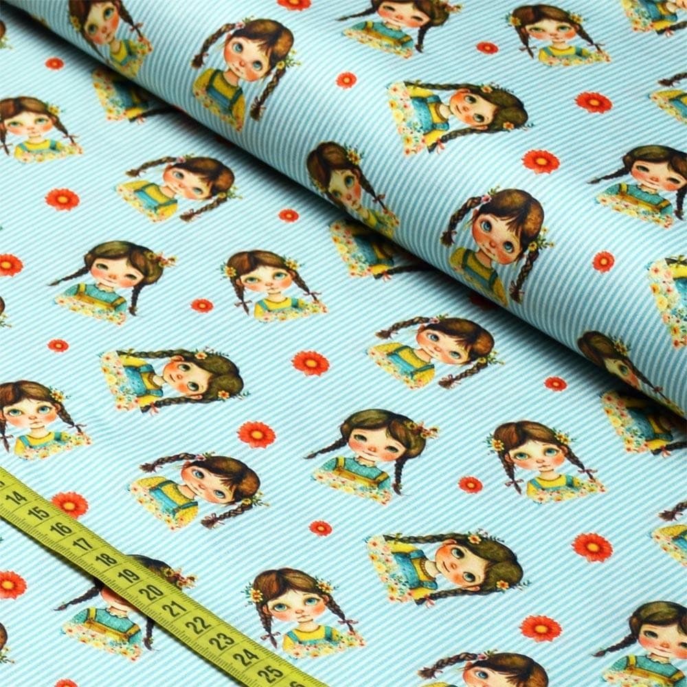 Tecido Estampado Para Patchwork - 4 Friends : Azul (0,50x1,50)