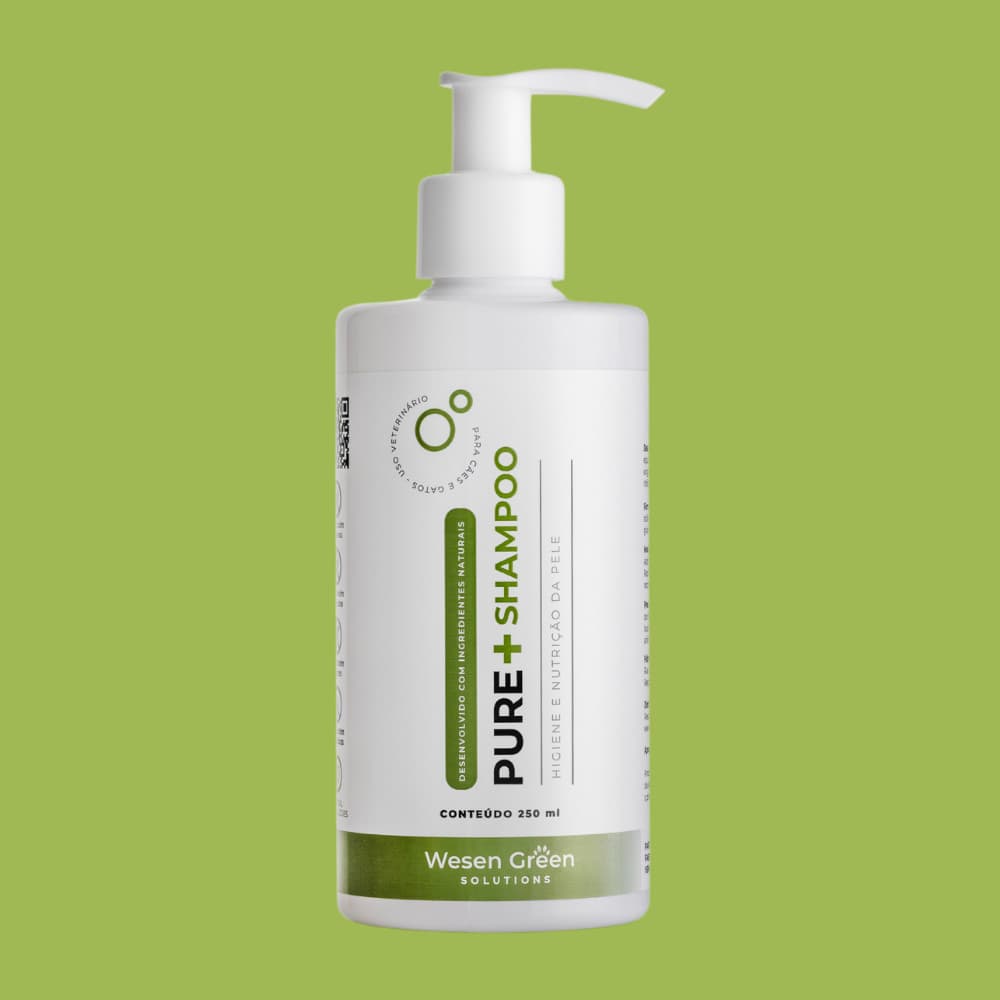 Pure+ Shampoo para Coceiras, Irritações, Pele Sensível, Hipoalergenico e Natural | Cães e Gatos | Wesen Green