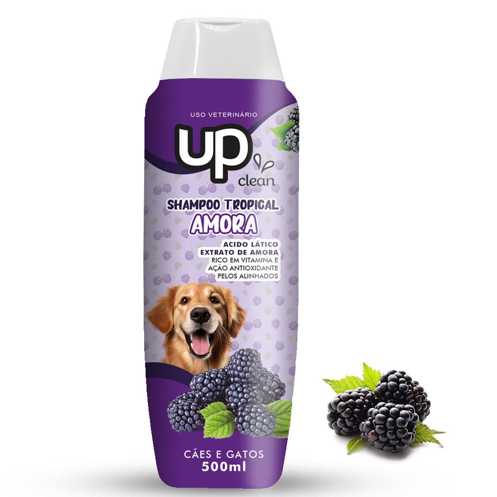 Shampoo Tropical Pet para Cães e Gatos Up Clean 500ml - Amora