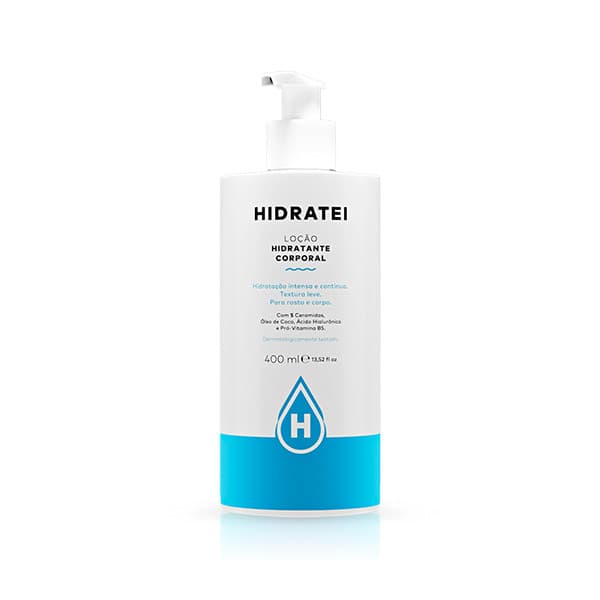 Loção Hidratante Corporal Hidratei 400ml Hidratação Profunda Pele Macia Suave Absorção Rápida