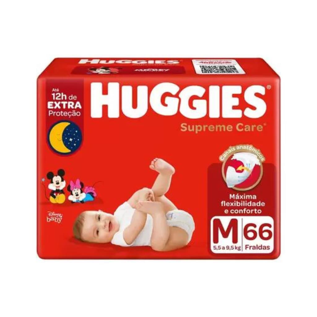 Fralda Huggies Supreme Care M - 66 fraldas