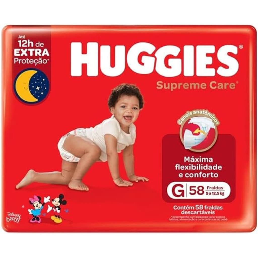 Fralda Huggies Supreme Care G - 58 fraldas