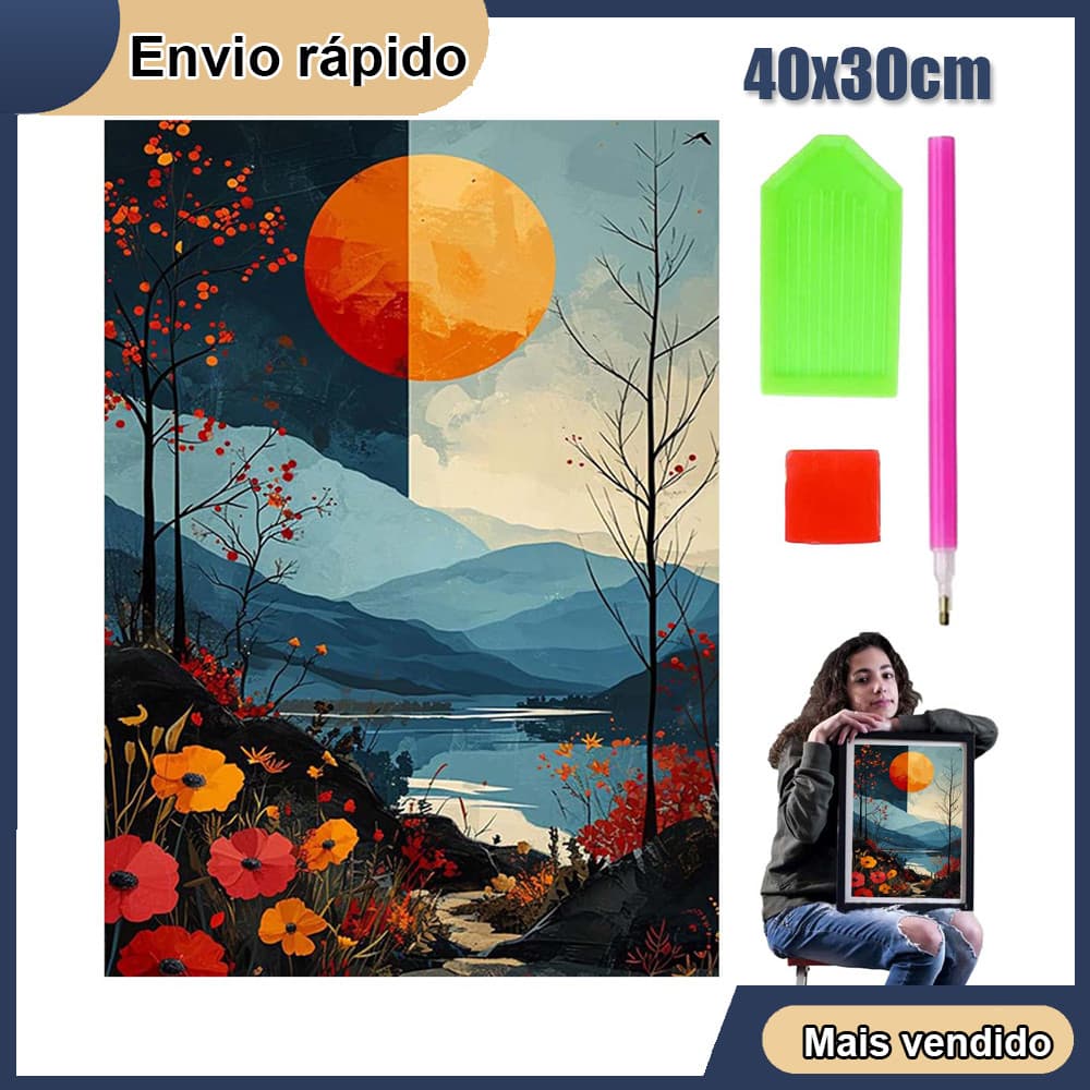 Montanhas e água Pintura Diamante 5D Pintura de Diamante Kits De Para Adultos Rodada 5D DIY Broca Arte Decoração 40x30cm