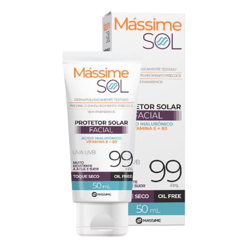 Protetor Solar Facial Fps 99 Oil Free - Toque Seco c/ Ácido Hialuronico + Vitamina E + B3 50ml