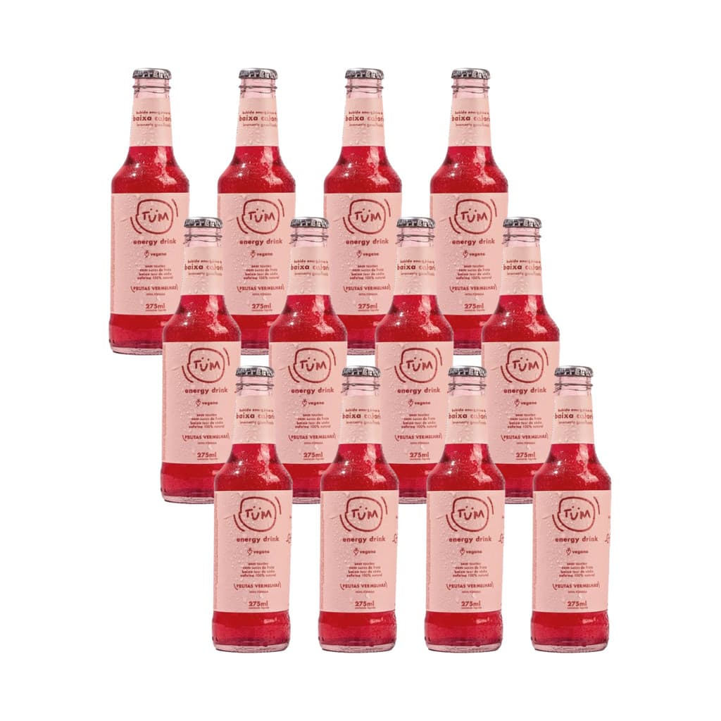 ENERGÉTICO NATURAL VEGANO FRUTAS VERMELHAS TUM ENERGY DRINK 275ML - 12 UND