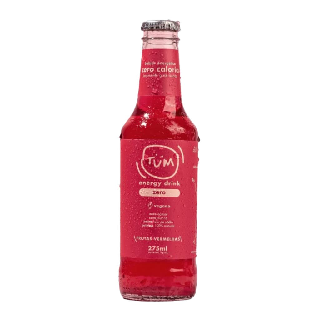 ENERGÉTICO NATURAL VEGANO ZERO CALORIAS FRUTAS VERMELHAS TUM ENERGY DRINK 275ML