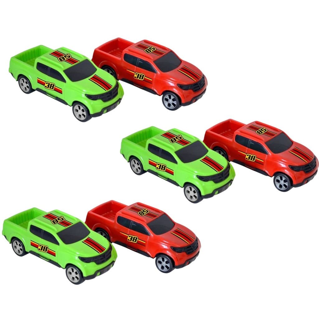 Kit 6 Brinquedos Carrinho Pickup Caminhonete Atacado Doação Brincadeira de Transporte Infantil