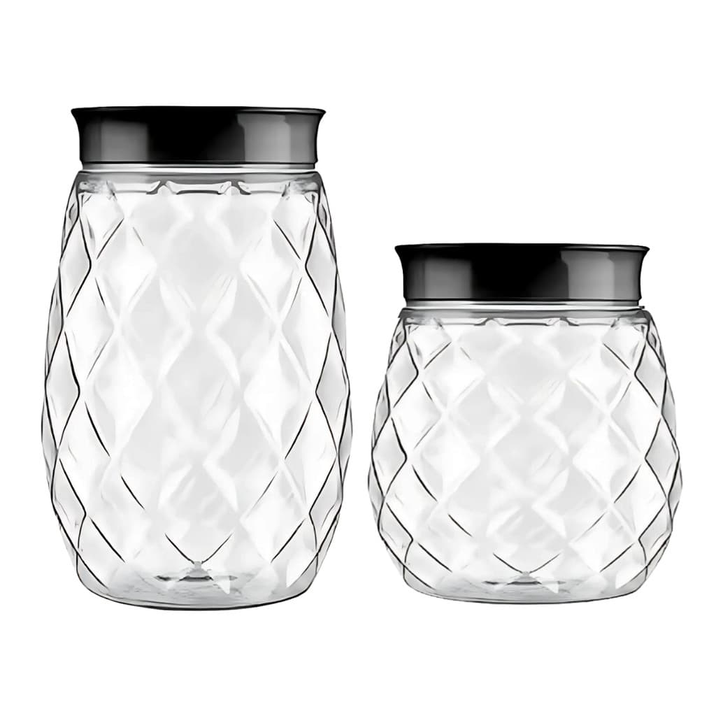 Kit 2 Potes Porta Mantimento Cozinha Organizador Multiuso 1,5l E 2l