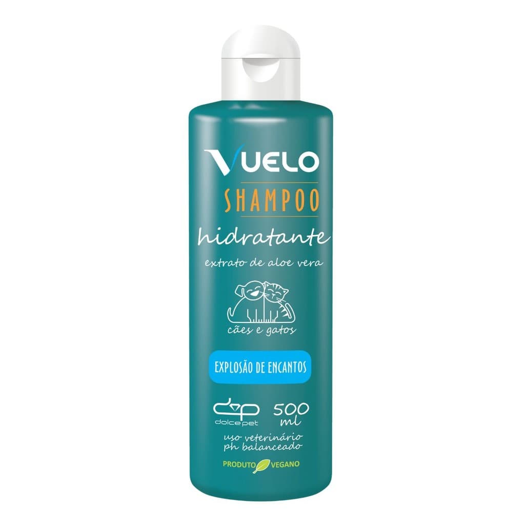 Shampoo Vuelo Hidratante para Cães e Gatos - Explosão de Encantos 500ml Limpeza, Brilho e Maciez
