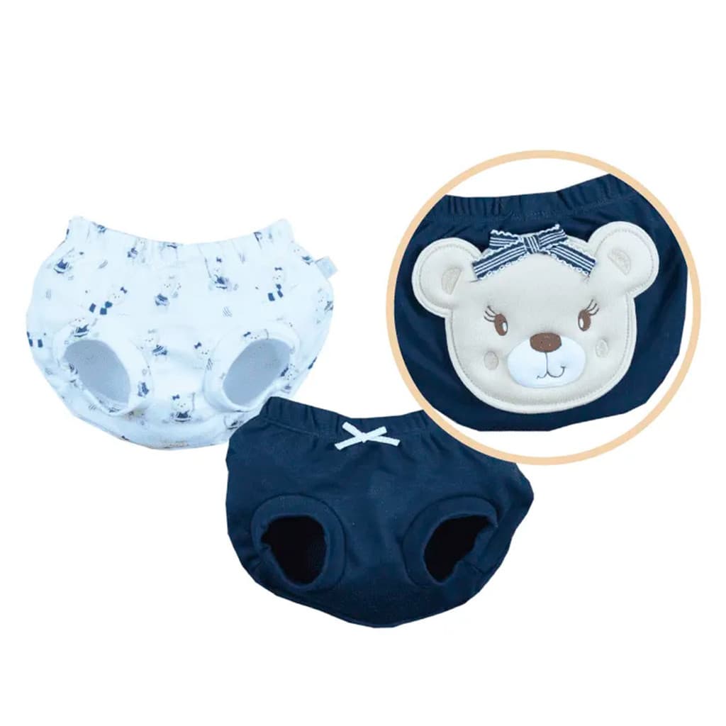 Kit 2 Peças Bebê Menina Tapa Fralda Beach Suedine Tamanho RN Upi Uli