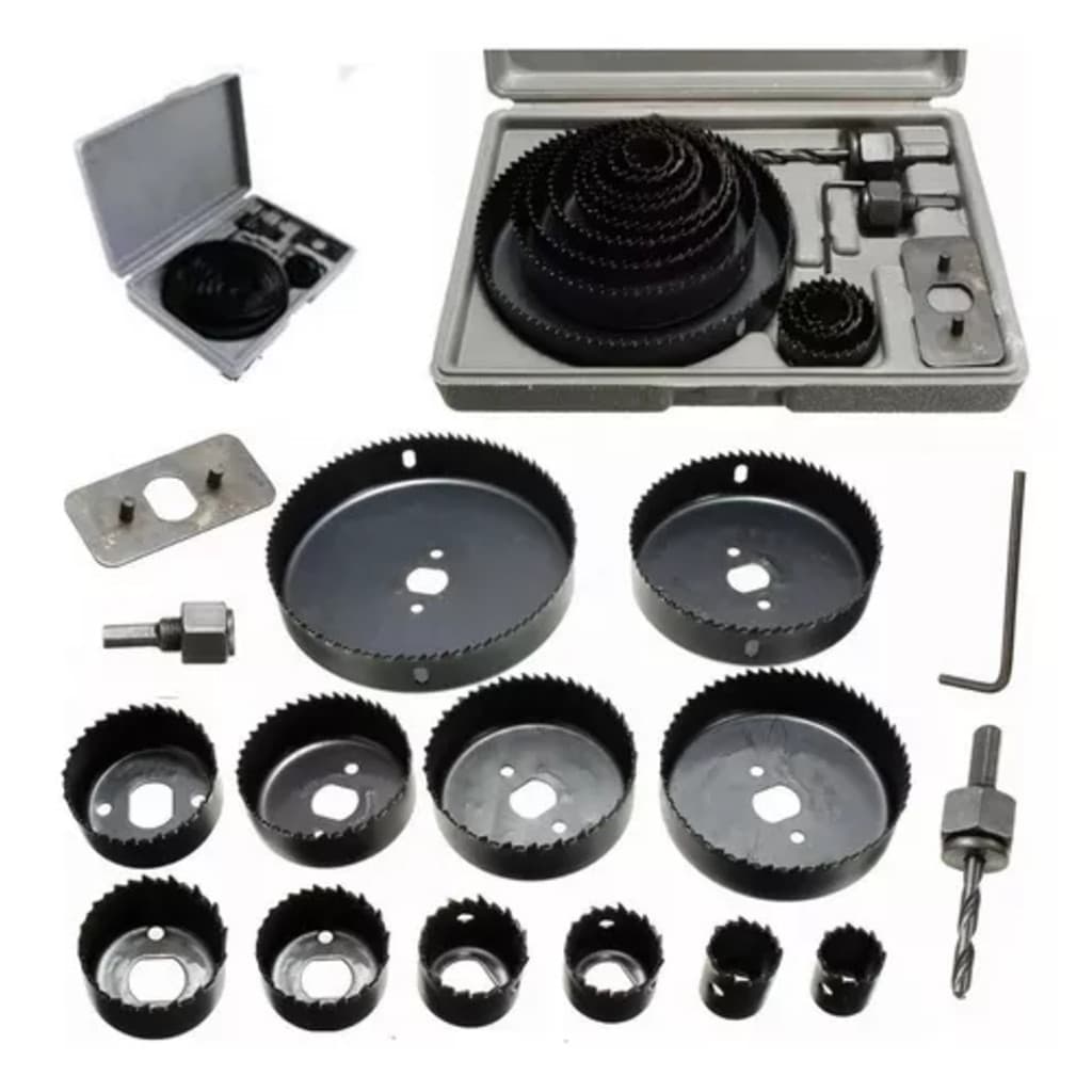 Jogo Kit Serra Copo 16 Peças 19 A 127mm Com Estojo