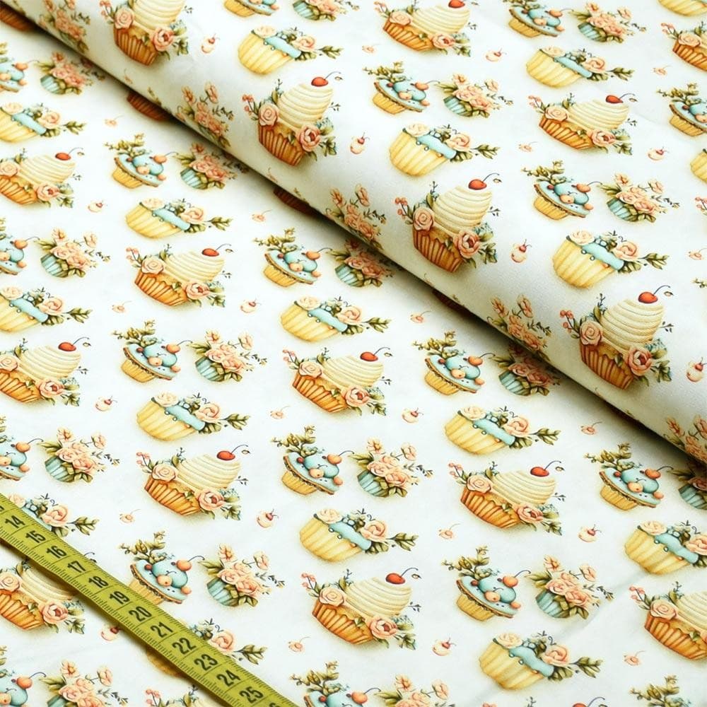 Tecido Estampado Para Patchwork - Delicatesse : Cake 1 (0,50x1,50)