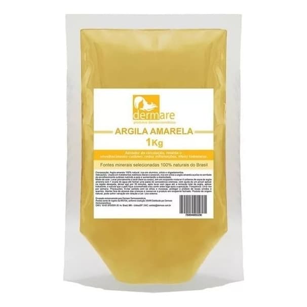 Argila Amarela 1kg - Dermare ( Anti Idade )