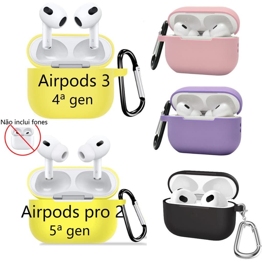 Capa Silicone Protetora para fone apple AirPods 3/pro2（sem fone）