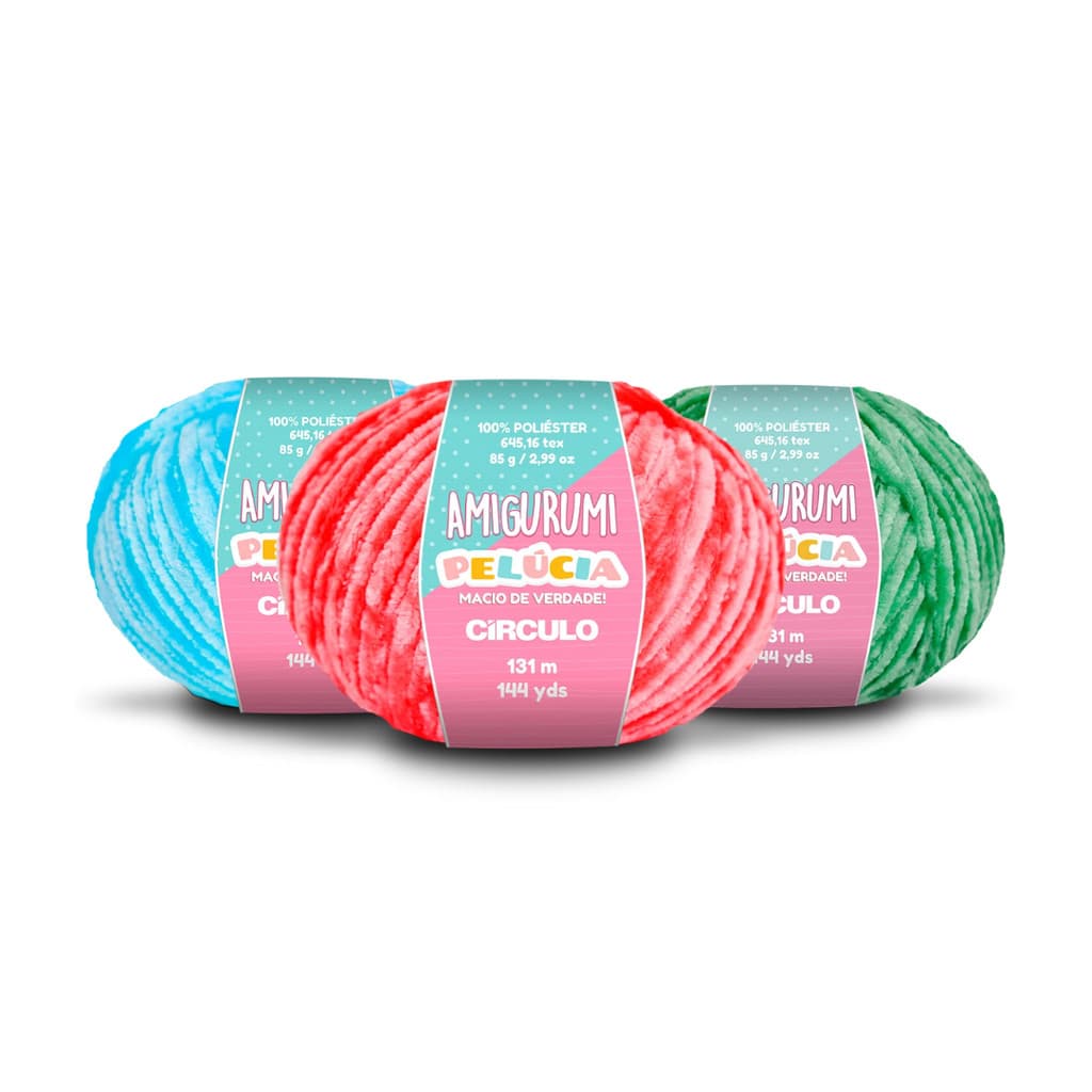 Kit Fio Amigurumi Pelucia 3un - Círculo - 85g e 131m - Tricô, Crochê - Escolha Sua Cor