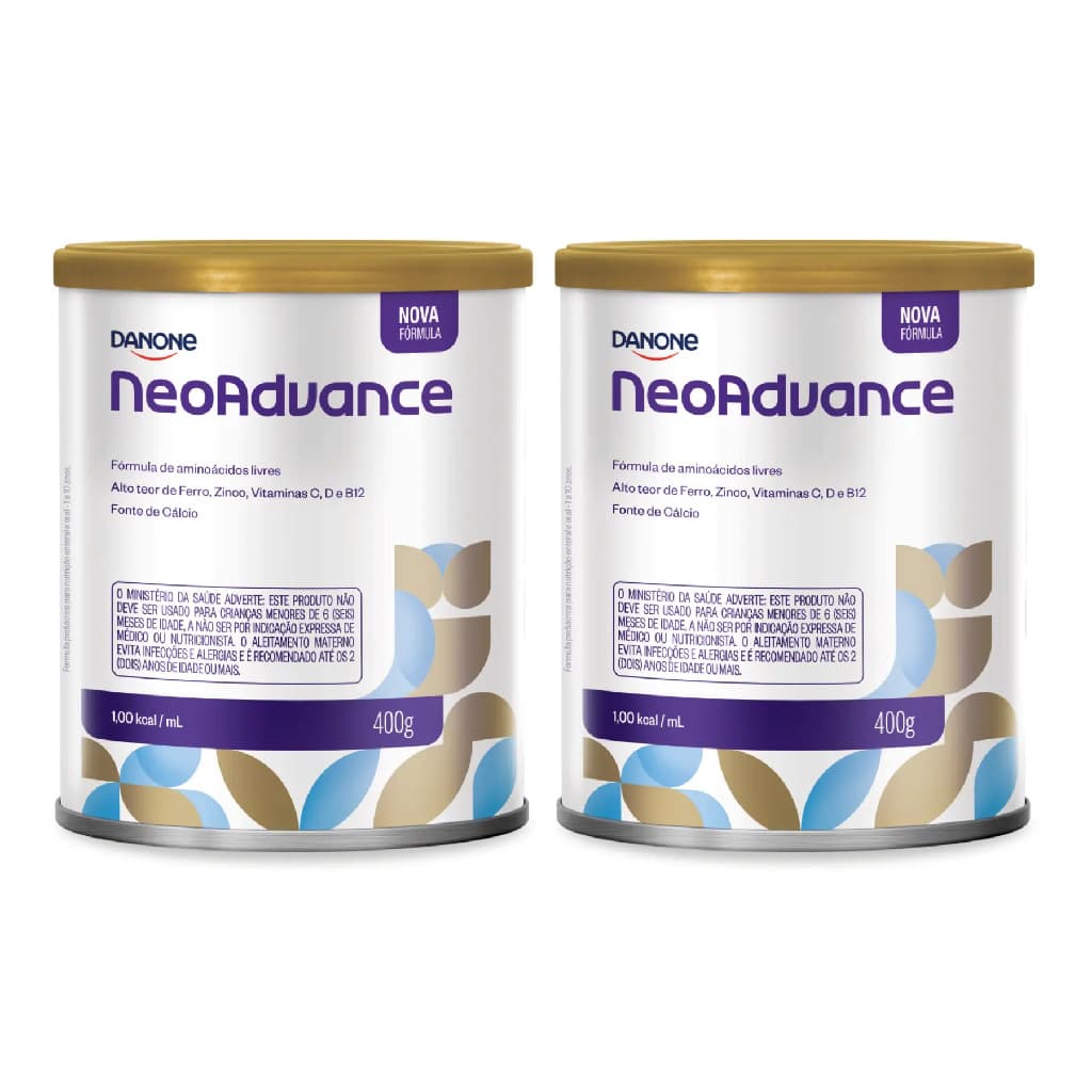 Danone Neo Advance Vitamina B12, D e C Fonte de Cálcio Fórmula Infantil 400g Kit com 2