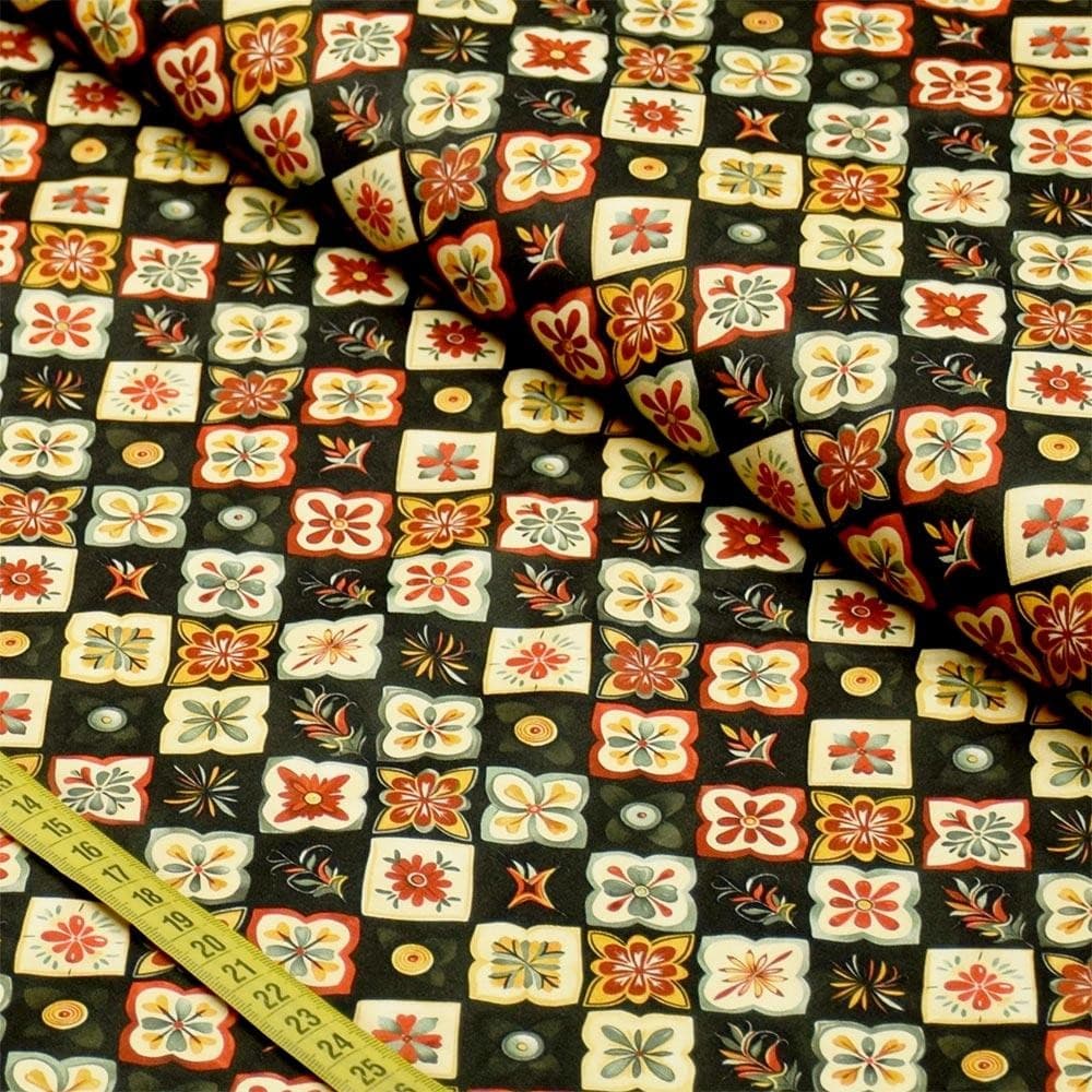 Tecido Estampado Para Patchwork - Noir 2 (0,50x1,50)