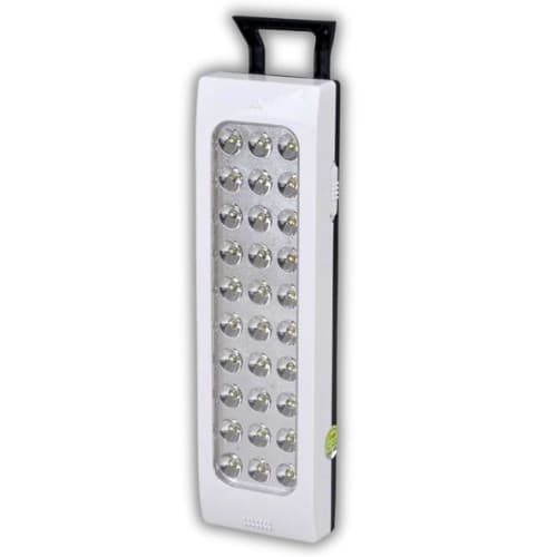 Lanterna LED Luminária Luz De Emergência 30 Leds Bateria Lítio Bivolt IP20 Branco Frio