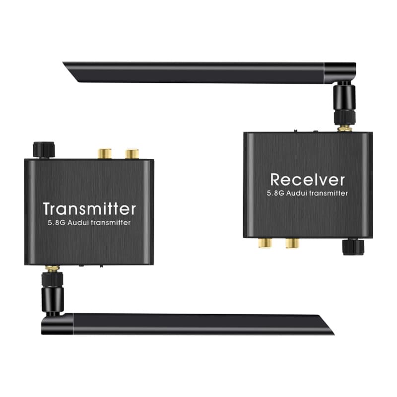 Transmissor E Receptor De Remetente De Áudio Sem Fio 50M 5.8G Adaptador 2.4G Com Controle De Ajuste De Volume De Porta R