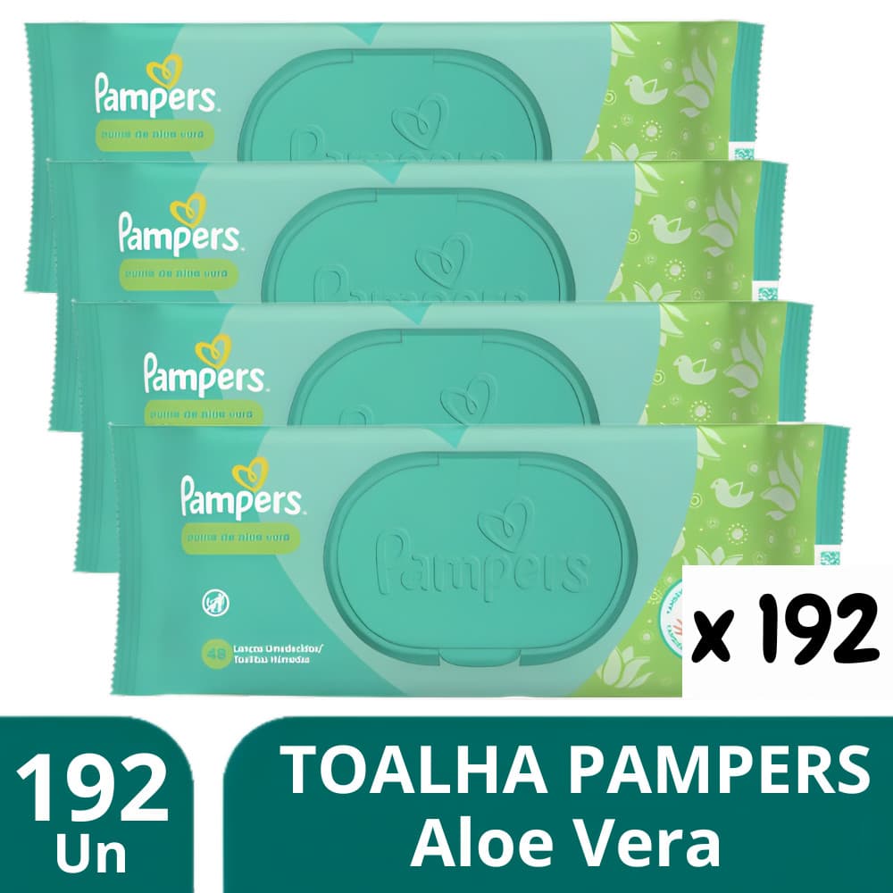 Kit 4 Toalha Umedecida Aloe Vera Bebê 48Un - Pampers