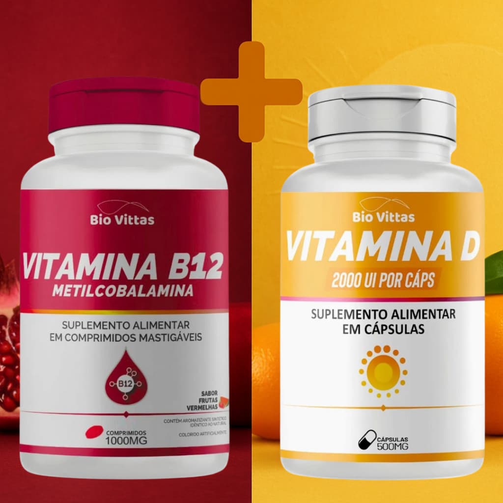 Kit Vitamina B12 + Vitamina D3  120 comprimidos/capsulas  Biovittas