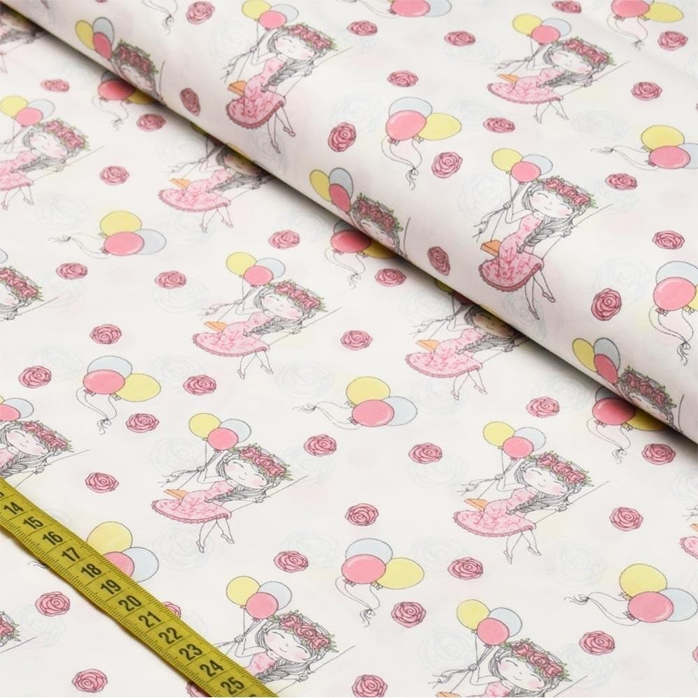 Tecido Estampado Para Patchwork - Lila No Balanço (0,50x1,50)