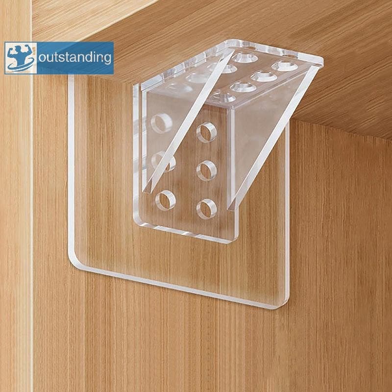 Excelente 4 Pçs Adesivo Prateleira Suporte Estacas Para Cozinha Quarto Armário Clipes Cabide De Parede Titular Novo